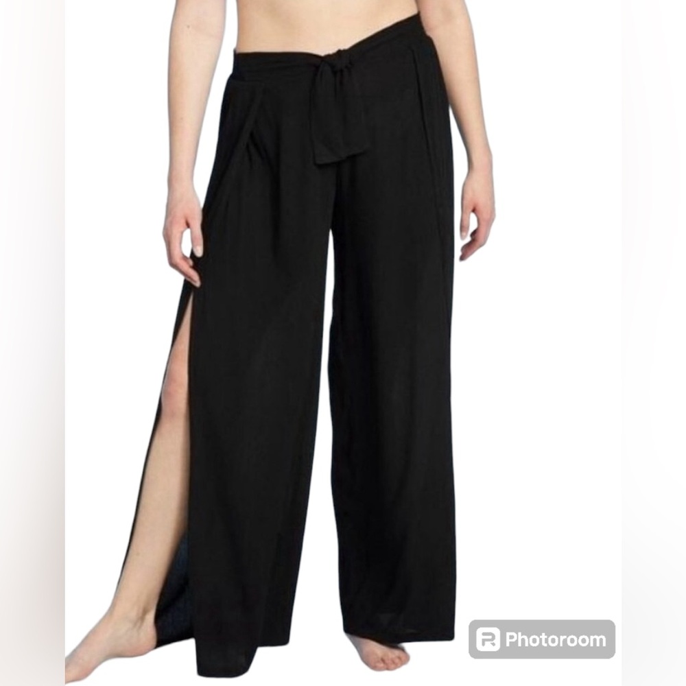 Kona Sol Swim Cover Black Open Leg Women's Pants Size Large